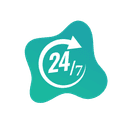 24/7 availability icon